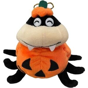 FIESTA Pumpkin Animals Spider Plush Halloween Stuffed Animal 5.5” Orange Black
